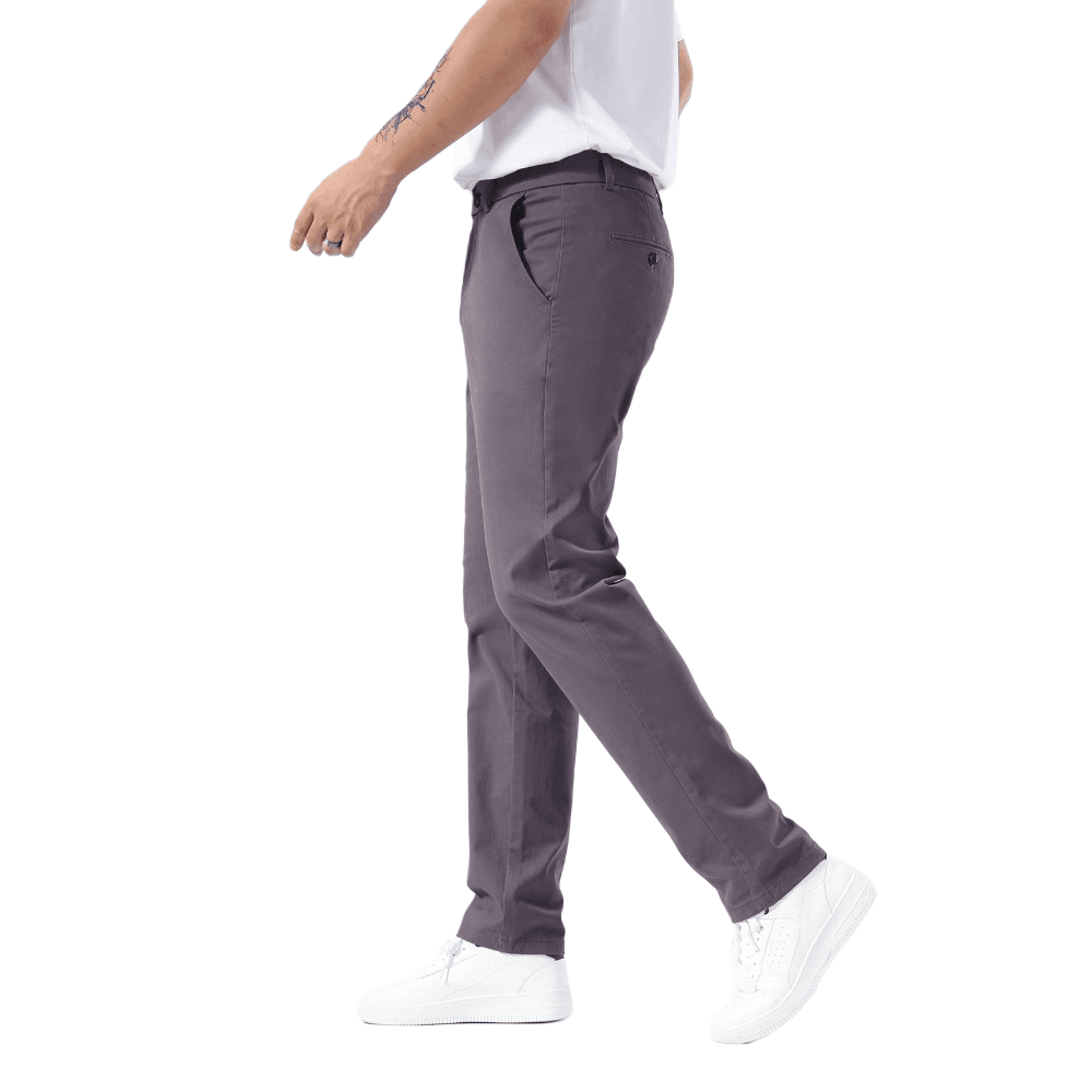 Plaid&Plain Grey Men’s Slim - Fit Chinos| Men’s Tapered Chino Pants - Plaid&Plain-8801-Grey-27X28