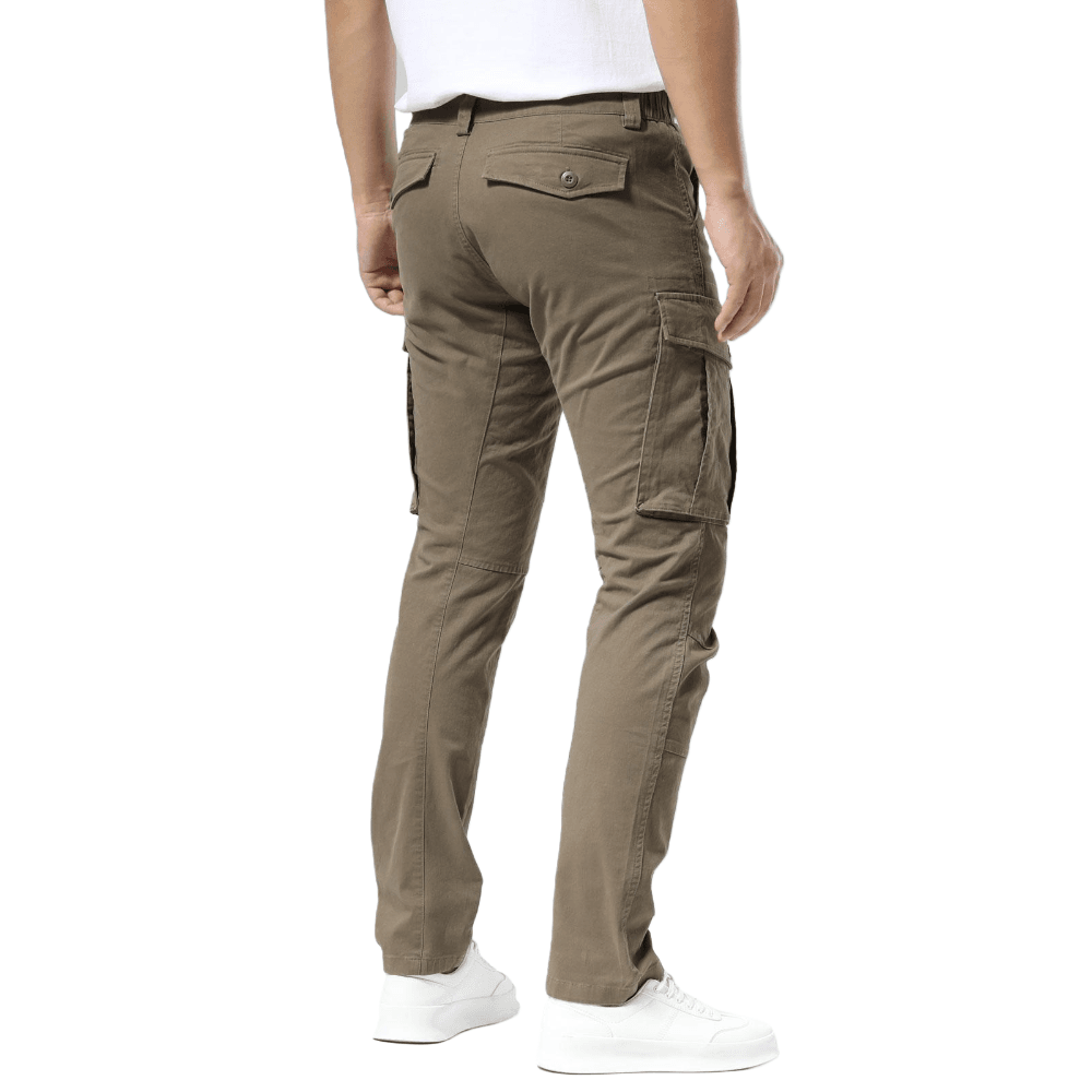 Plaid&Plain Men's Burly Wood Slim Fit Cargo Pants | Tactical Utility with Articulated Knees | Outdoor Hiking & Workwear - Plaid&Plain-C804-Burly Wood-28X28