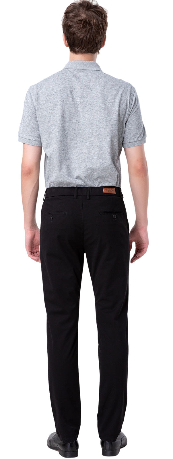 Plaid&Plain Black Men’s Slim - Fit Chinos| Men’s Tapered Chino Pants
