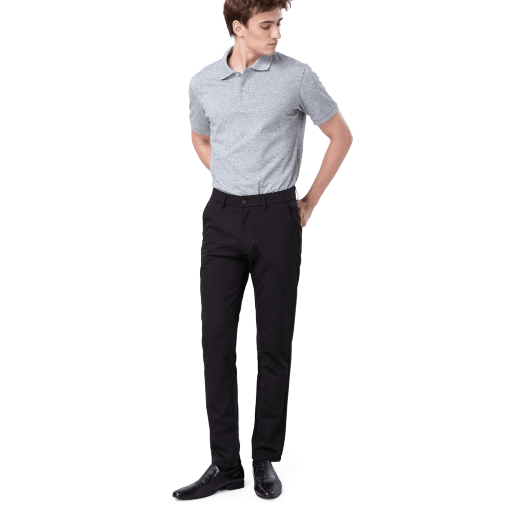 Plaid&Plain Black Men’s Slim - Fit Dress Pants | Stretch Dress Pants - Plaid&Plain-8101-Black-27X28
