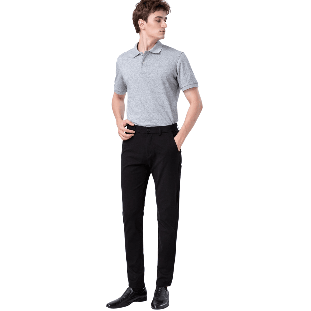Plaid&Plain Black Men’s Slim - Fit Chinos| Men’s Tapered Chino Pants - Plaid&Plain-8801-Black-27X28