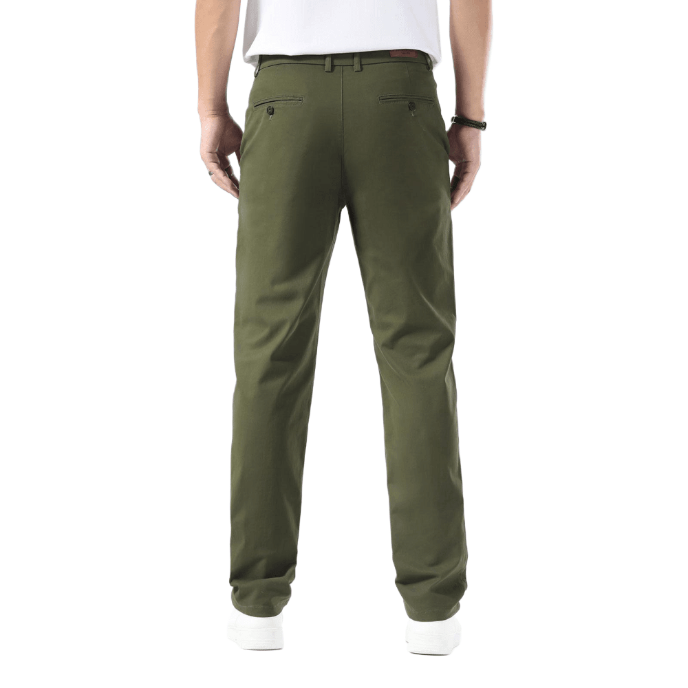 Plaid&Plain Olive Men’s Slim - Fit Chinos| Men’s Tapered Chino Pants - Plaid&Plain-8801-Olive-27X28