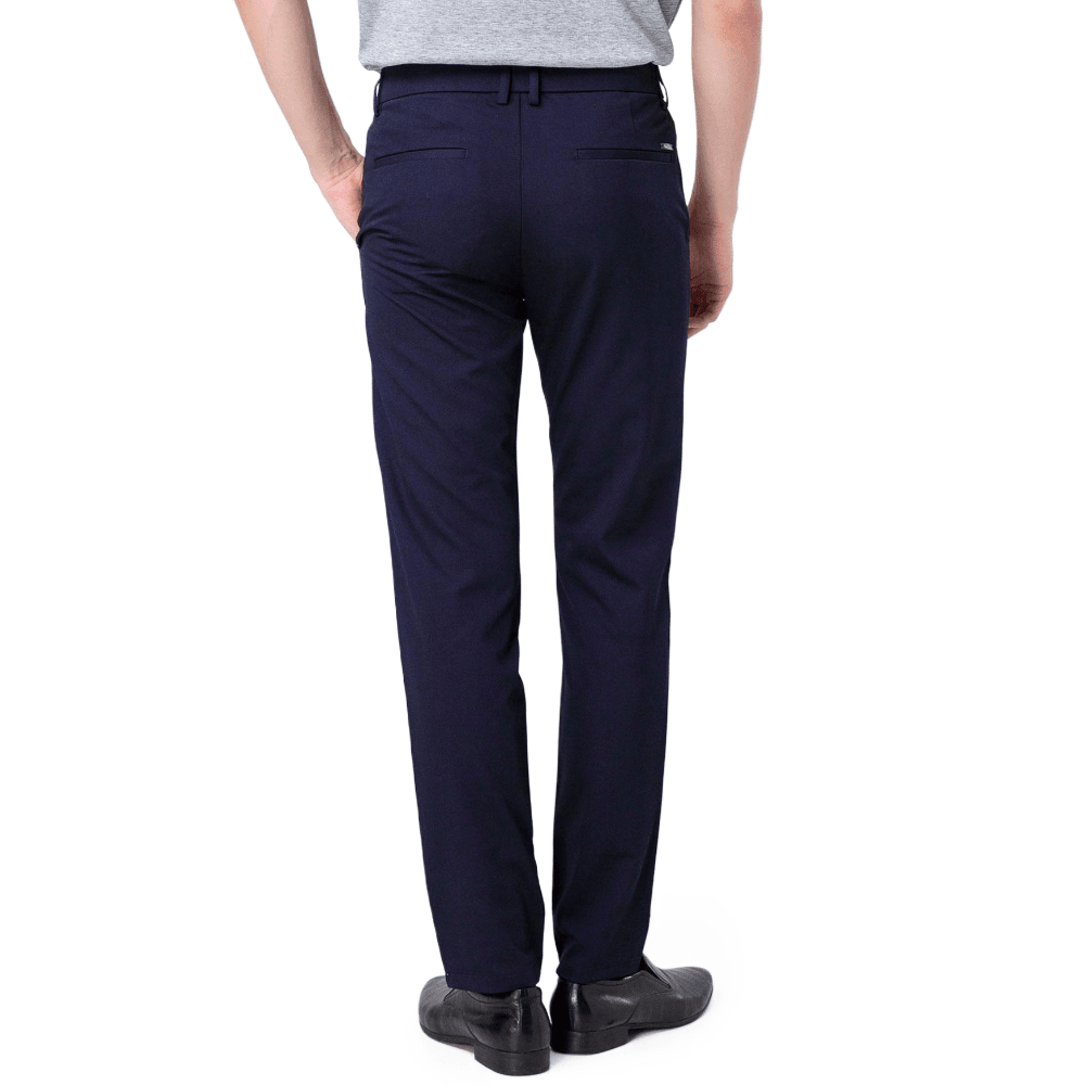Plaid&Plain Navy Blue Men’s Slim - Fit Dress Pants | Stretch Dress Pants - Plaid&Plain-8101-Navy Blue-27X28