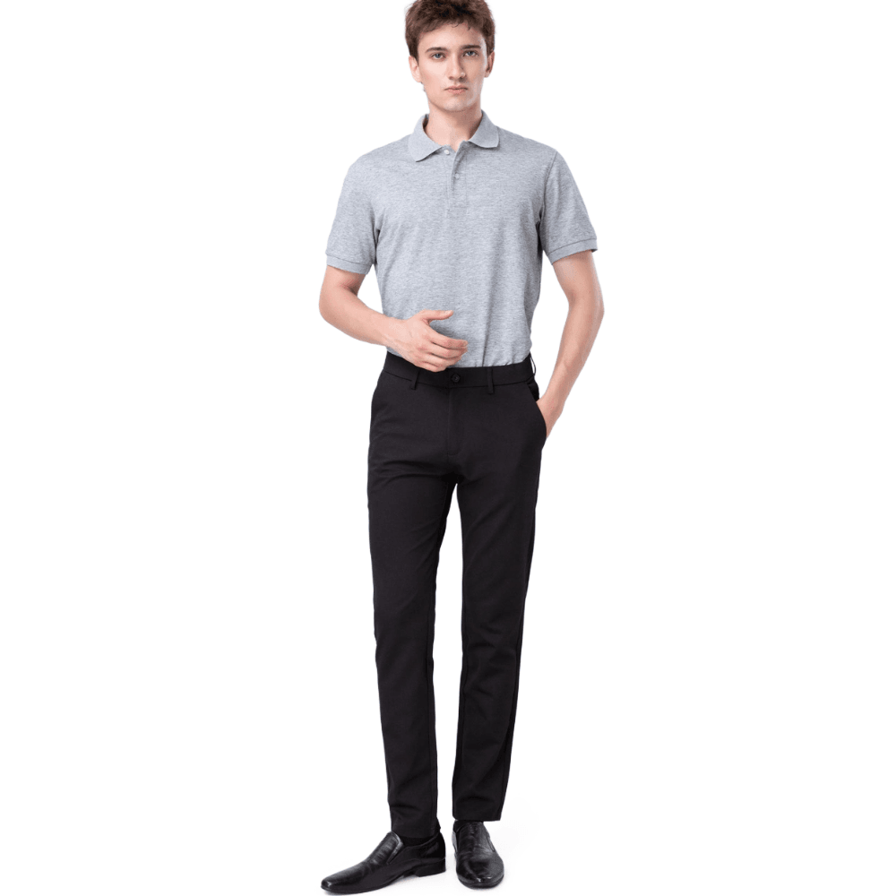 Plaid&Plain Black Men’s Slim - Fit Dress Pants | Stretch Dress Pants - Plaid&Plain-8101-Black-27X28