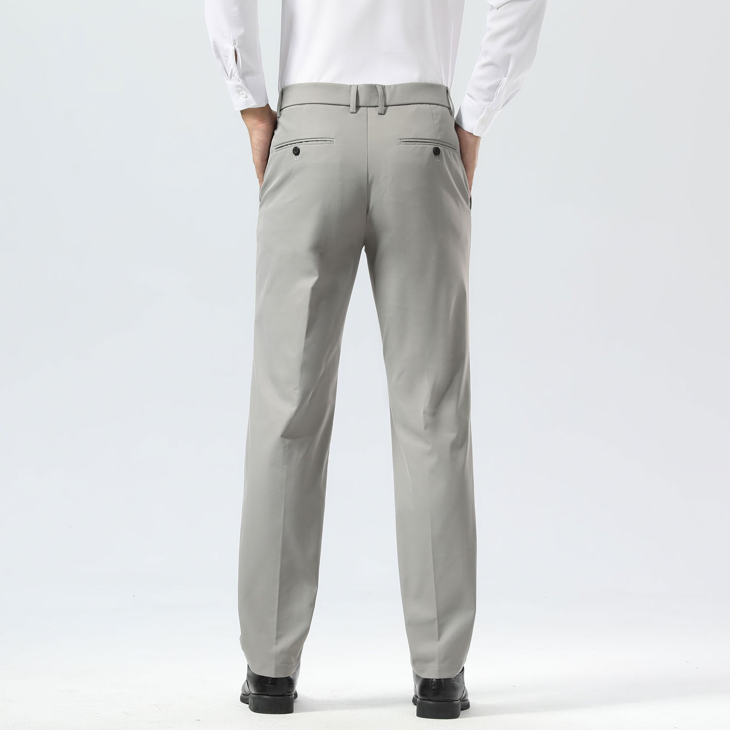 Plaid&Plain Iron Grey Men's Dress Pants | Slim Fit Stretch Comfy Dress Pants