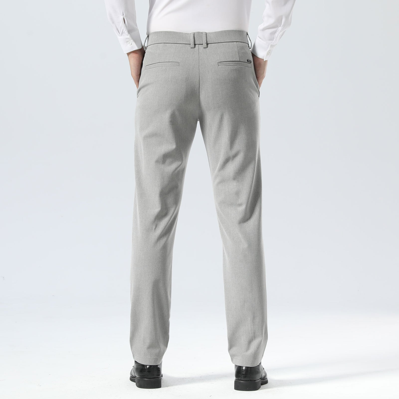 Plaid&Plain Light Heather Grey Men’s Slim - Fit Dress Pants | Stretch Dress Pants