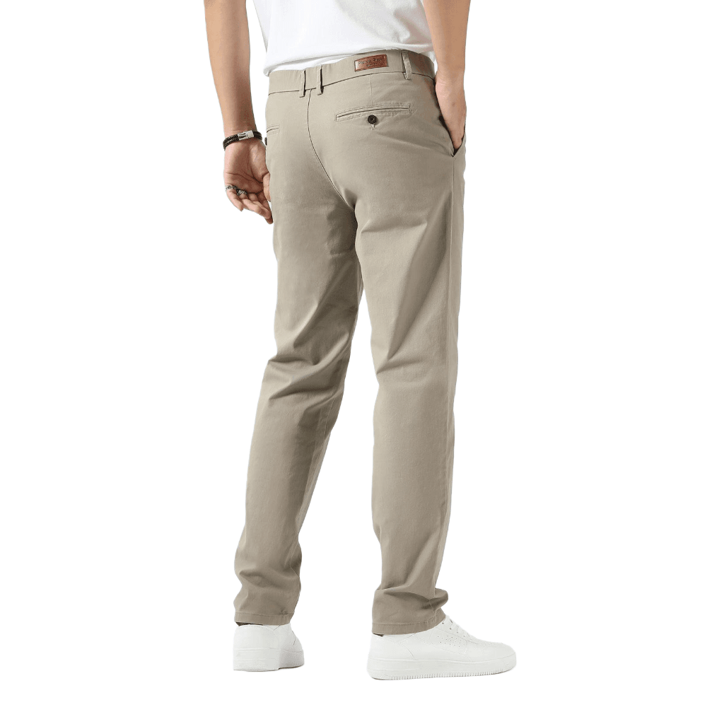 Plaid&Plain Taupe Men’s Slim Fit Chinos | Men’s Tapered Chino Pants - Plaid&Plain-8801-Taupe-27X28