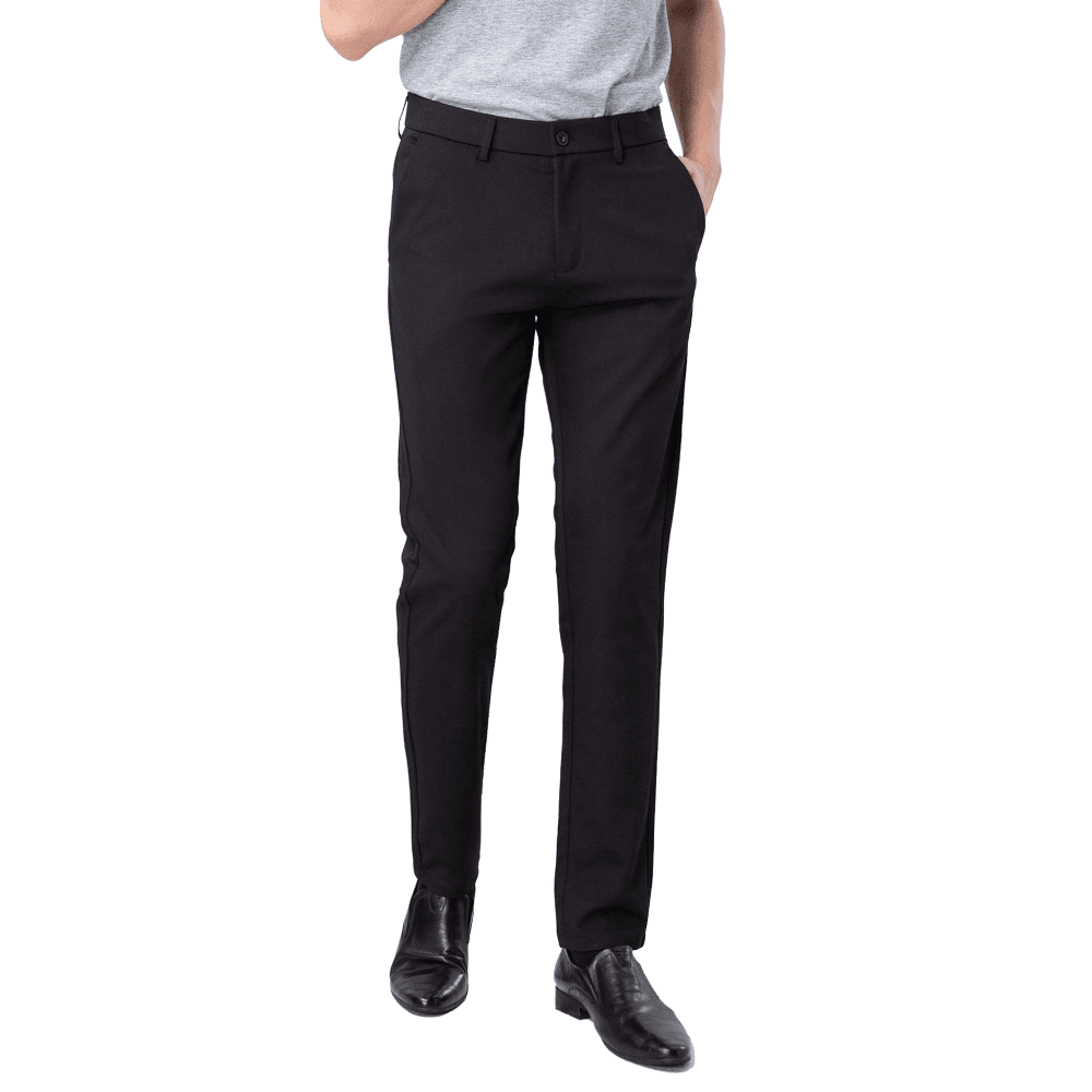 Plaid&Plain Black Men’s Slim - Fit Dress Pants | Stretch Dress Pants - Plaid&Plain-8101-Black-27X28