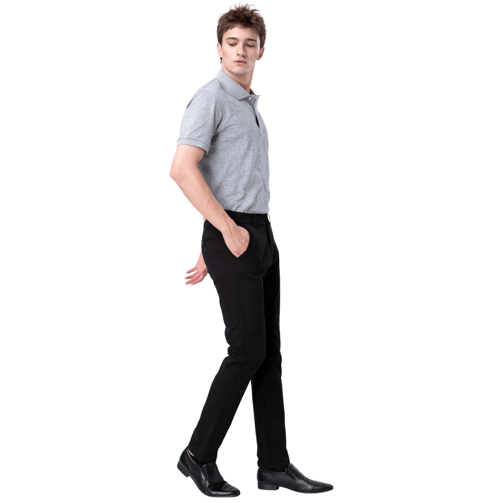 Plaid&Plain Black Men’s Slim - Fit Chinos| Men’s Tapered Chino Pants - Plaid&Plain-8801-Black-27X28