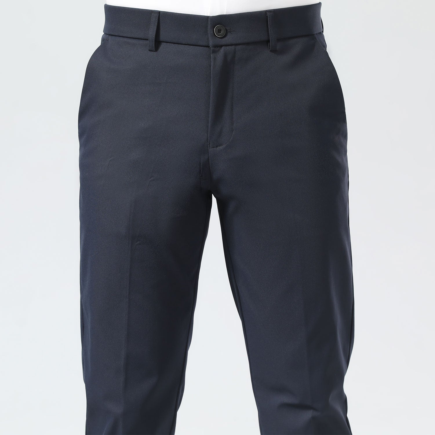 Plaid&Plain Navy Blue Men's Dress Pants | Slim Fit Stretch Comfy Dress Pants