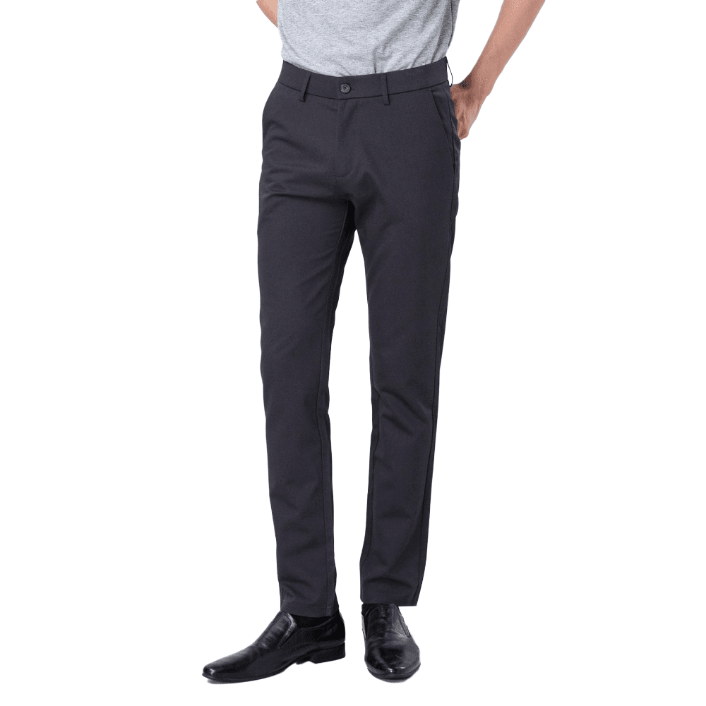 Plaid&Plain Charcoal Men’s Slim - Fit Dress Pants | Stretch Dress Pants - Plaid&Plain-8101-Charcoal-27X28
