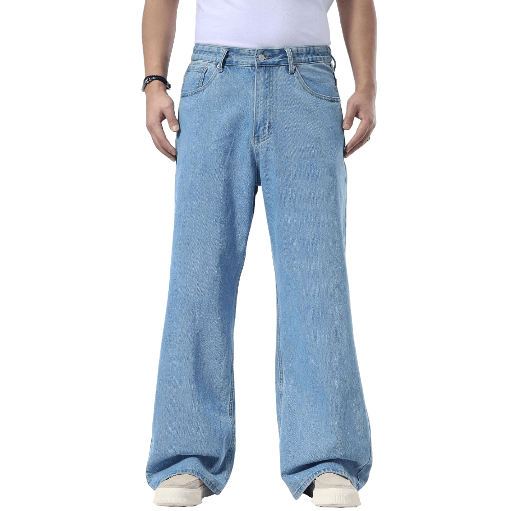 Plaid&Plain Men's Antique Baggy Jeans | Wide Leg Denim Pants for Hip Hop & Skateboarding - Plaid&Plain-B01-Antique-28X28