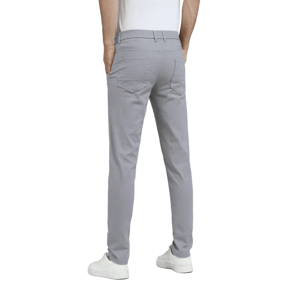 Plaid&Plain Men's Iron Grey Skinny Chinos | Slacks Tapered Trousers Suit - Plaid&Plain-819-Iron Grey-27X28