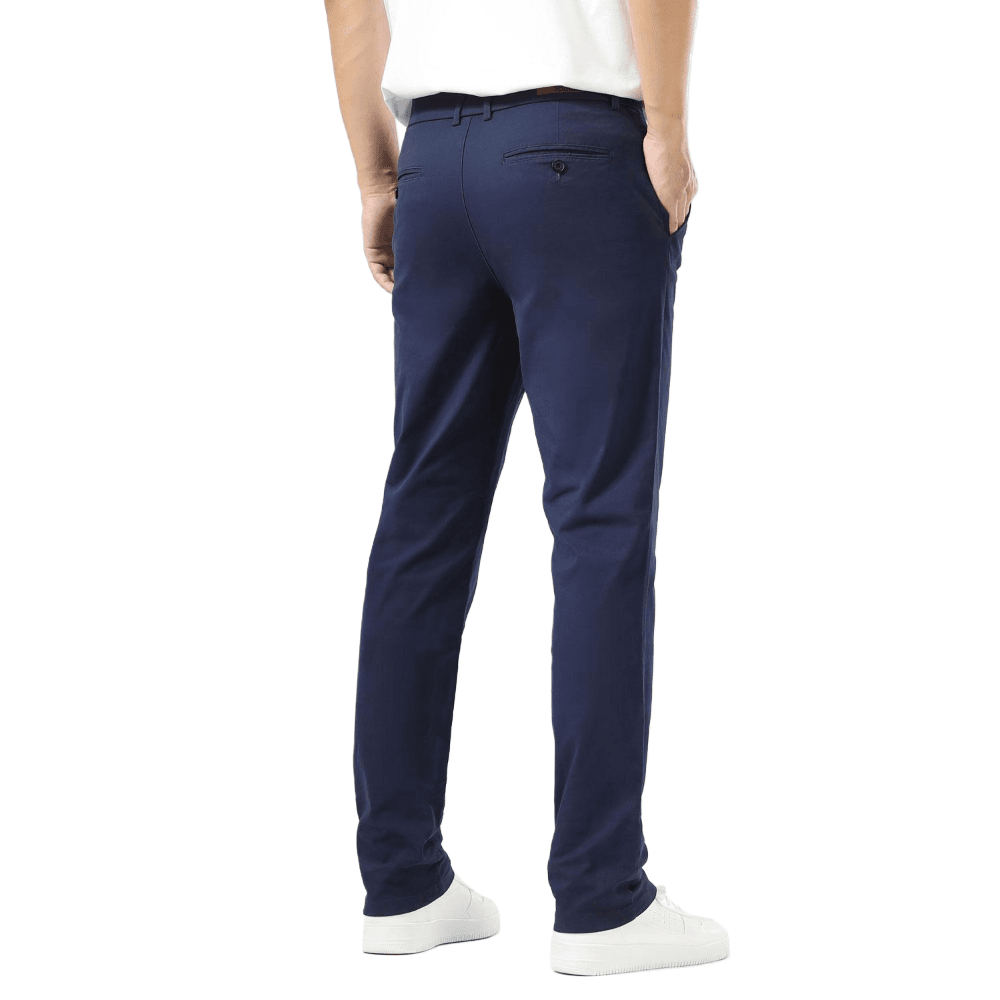 Plaid&Plain Navy Blue Men’s Slim - Fit Chinos| Men’s Tapered Chino Pants - Plaid&Plain-8801-Navy Blue-27X28