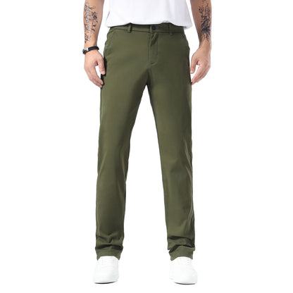 Plaid&Plain Olive Men’s Slim - Fit Chinos| Men’s Tapered Chino Pants