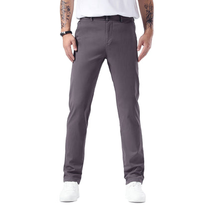 Plaid&Plain Grey Men’s Slim - Fit Chinos| Men’s Tapered Chino Pants