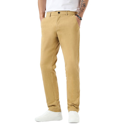 Plaid&Plain Khaki Men’s Slim Fit Chinos| Men’s Tapered Chino Pants