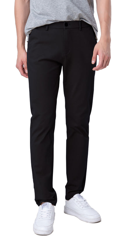 Plaid&Plain Black Men’s Slim - Fit Chinos| Men’s Tapered Chino Pants