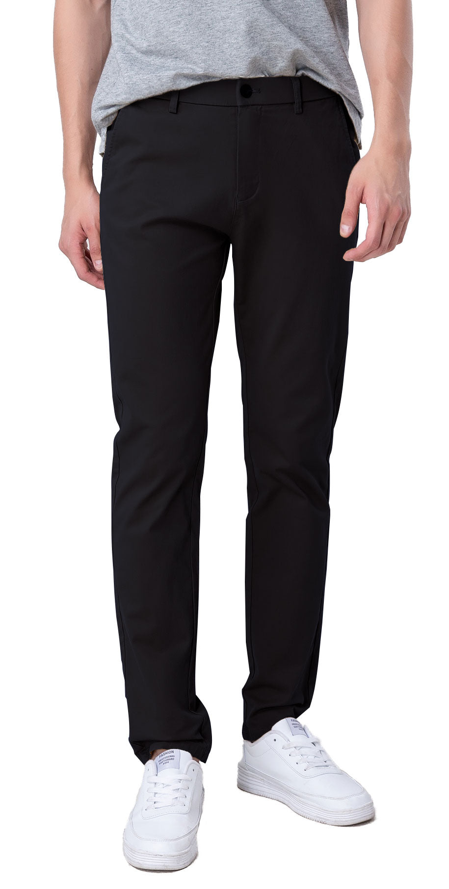 Plaid&Plain Black Men’s Slim - Fit Chinos| Men’s Tapered Chino Pants