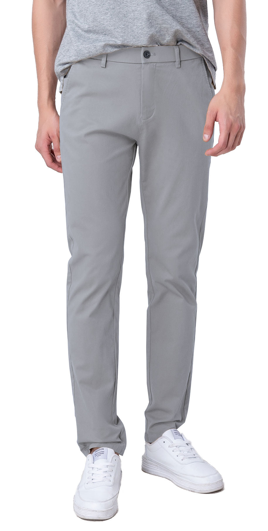 Plaid&Plain Iron Grey Men’s Slim Fit Chinos | Men’s Tapered Chino Pants
