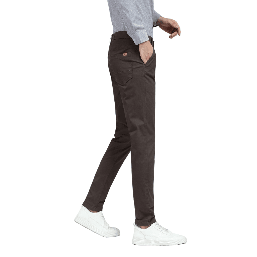 Plaid&Plain Men's Charcoal Skinny Chinos | Slacks Tapered Trousers Suit Pants - Plaid&Plain-819-Charcoal-27X28
