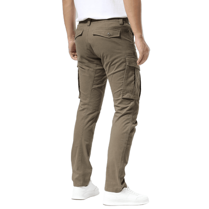 Plaid&Plain Men's Burly Wood Slim Fit Cargo Pants | Tactical Utility with Articulated Knees | Outdoor Hiking & Workwear - Plaid&Plain-C804-Burly Wood-28X28