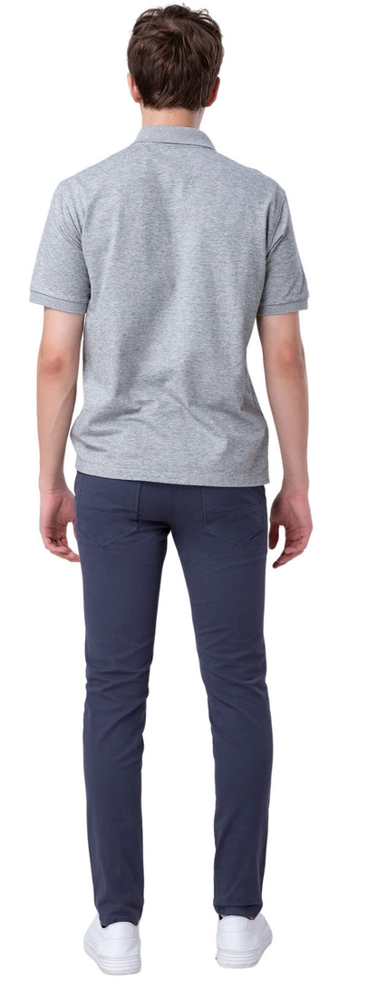 Plaid&Plain Men's Pacific Blue Skinny Chinos | Slacks Tapered Trousers Suit Pants