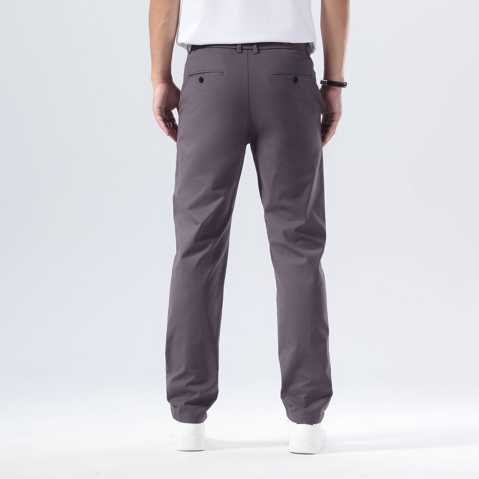 Plaid&Plain Grey Men’s Slim - Fit Chinos| Men’s Tapered Chino Pants