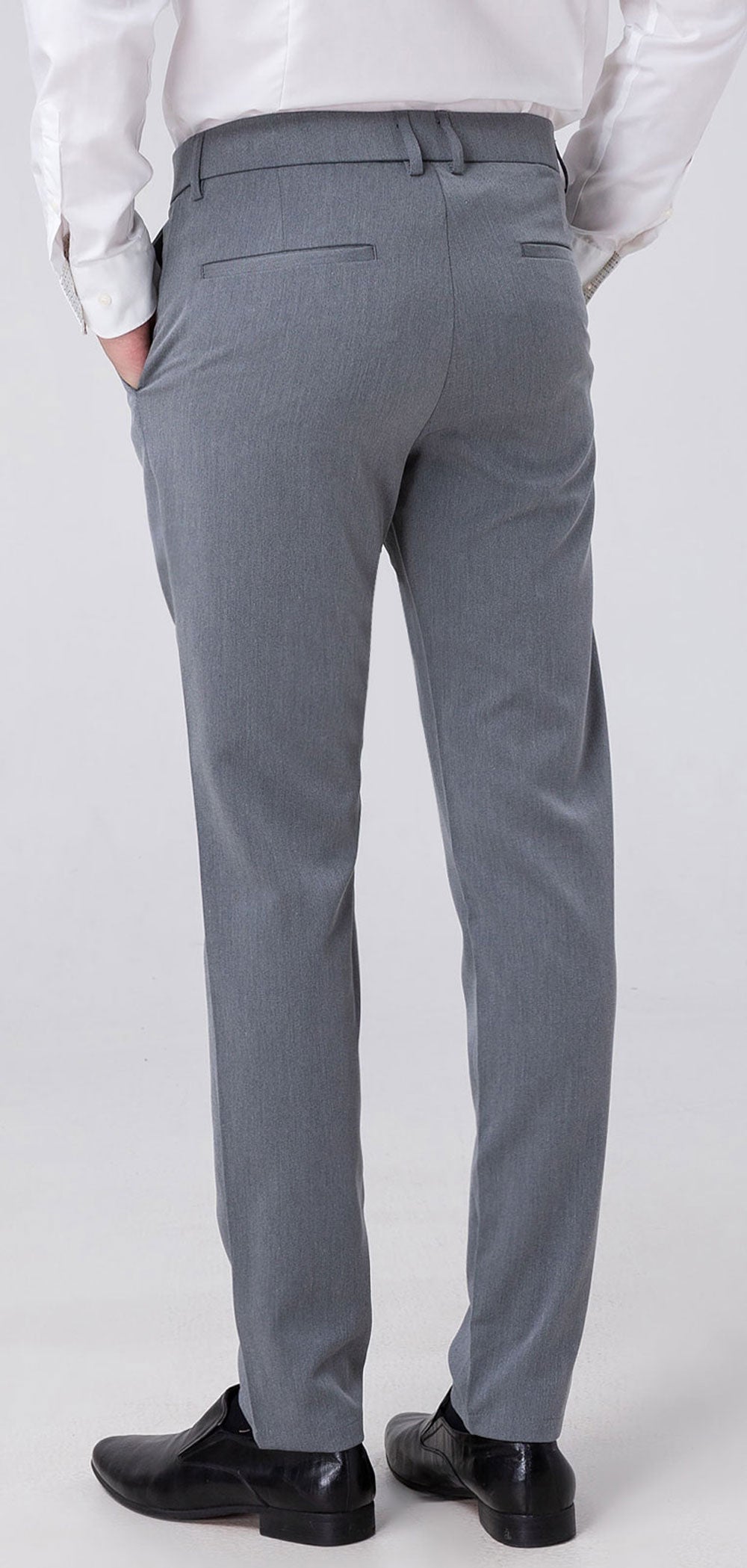 Plaid&Plain Heather Grey Men’s Slim - Fit Dress Pants | Stretch Dress Pants