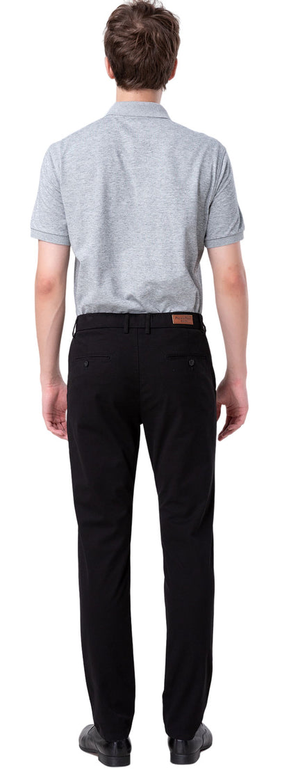 Plaid&Plain Black Men’s Slim - Fit Chinos| Men’s Tapered Chino Pants