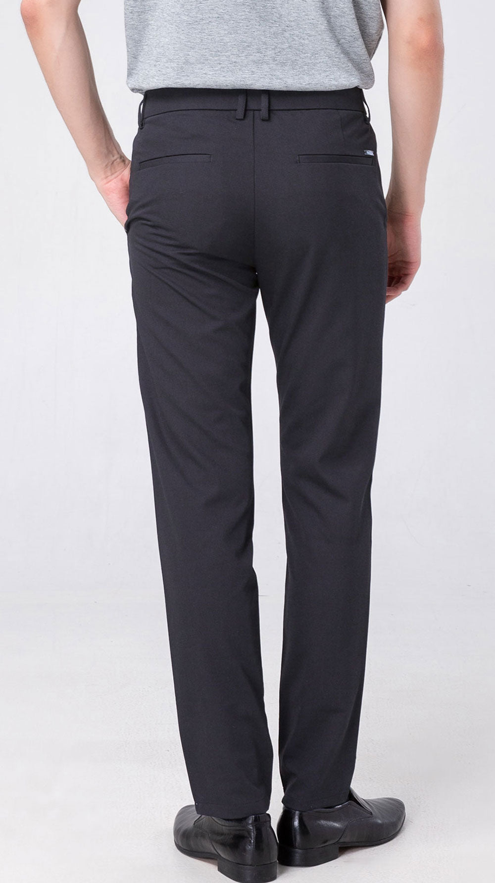 Plaid&Plain Charcoal Men’s Slim - Fit Dress Pants | Stretch Dress Pants