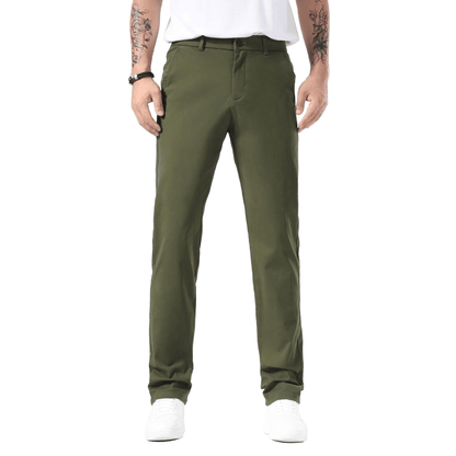 Plaid&Plain Olive Men’s Slim - Fit Chinos| Men’s Tapered Chino Pants - Plaid&Plain-8801-Olive-27X28