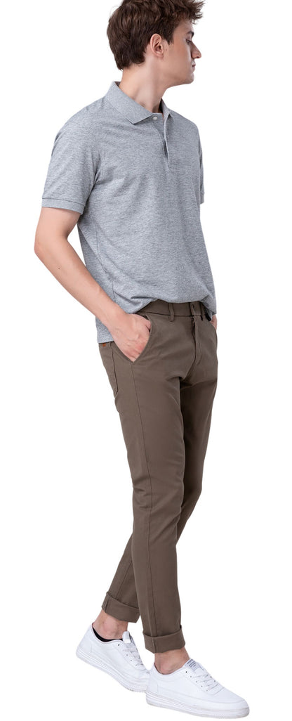 Plaid&Plain Men's Burly Wood Skinny Chinos | Slacks Tapered Trousers Suit Pants