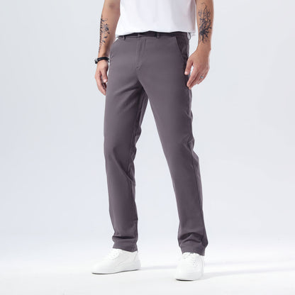 Plaid&Plain Grey Men’s Slim - Fit Chinos| Men’s Tapered Chino Pants