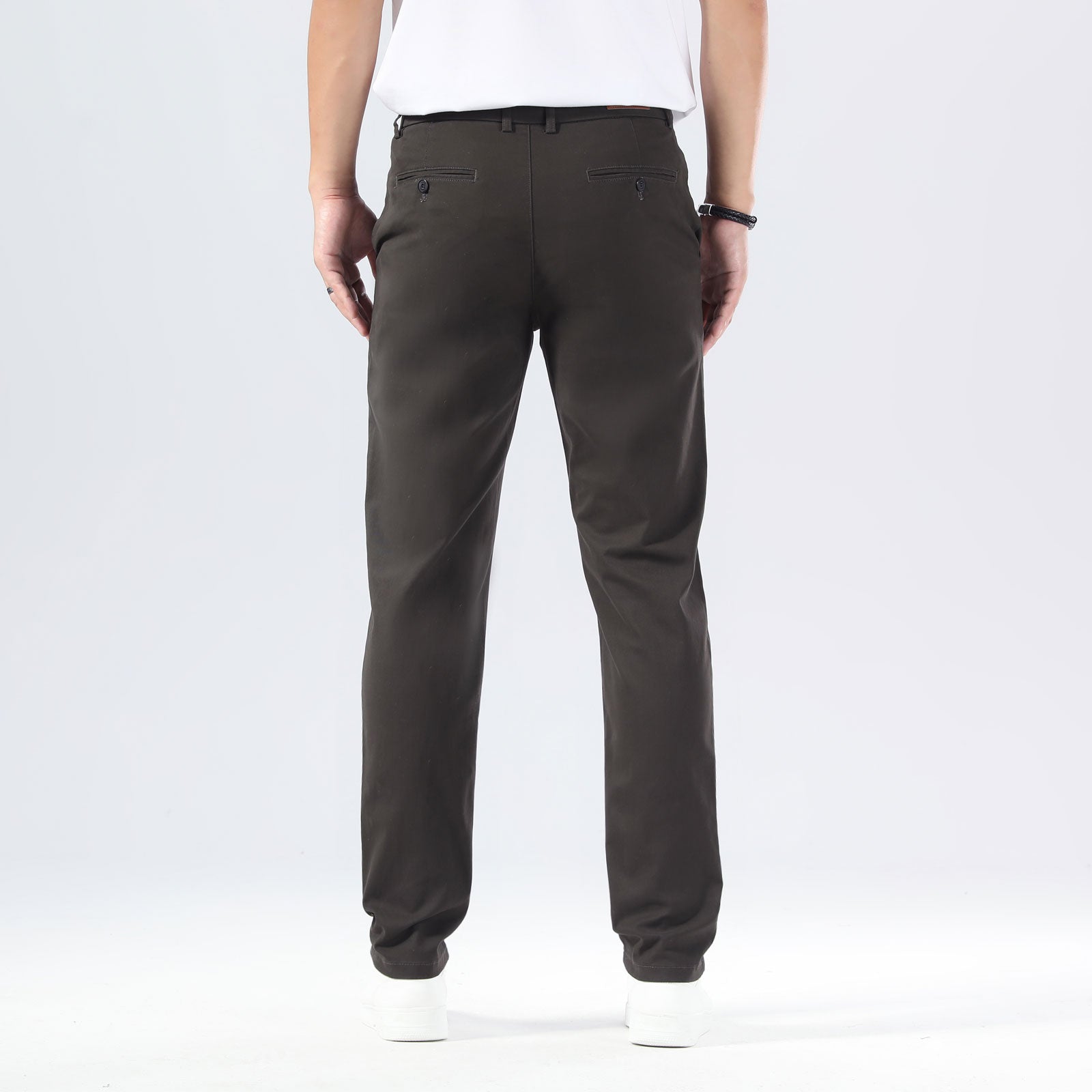 Plaid&Plain Charcoal Men’s Slim - Fit Chinos| Men’s Tapered Chino Pants