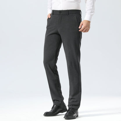 Plaid&Plain Dark Heather Grey Men’s Slim - Fit Dress Pants | Stretch Dress Pants