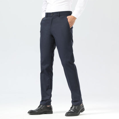 Plaid&Plain Navy Blue Men's Dress Pants | Slim Fit Stretch Comfy Dress Pants