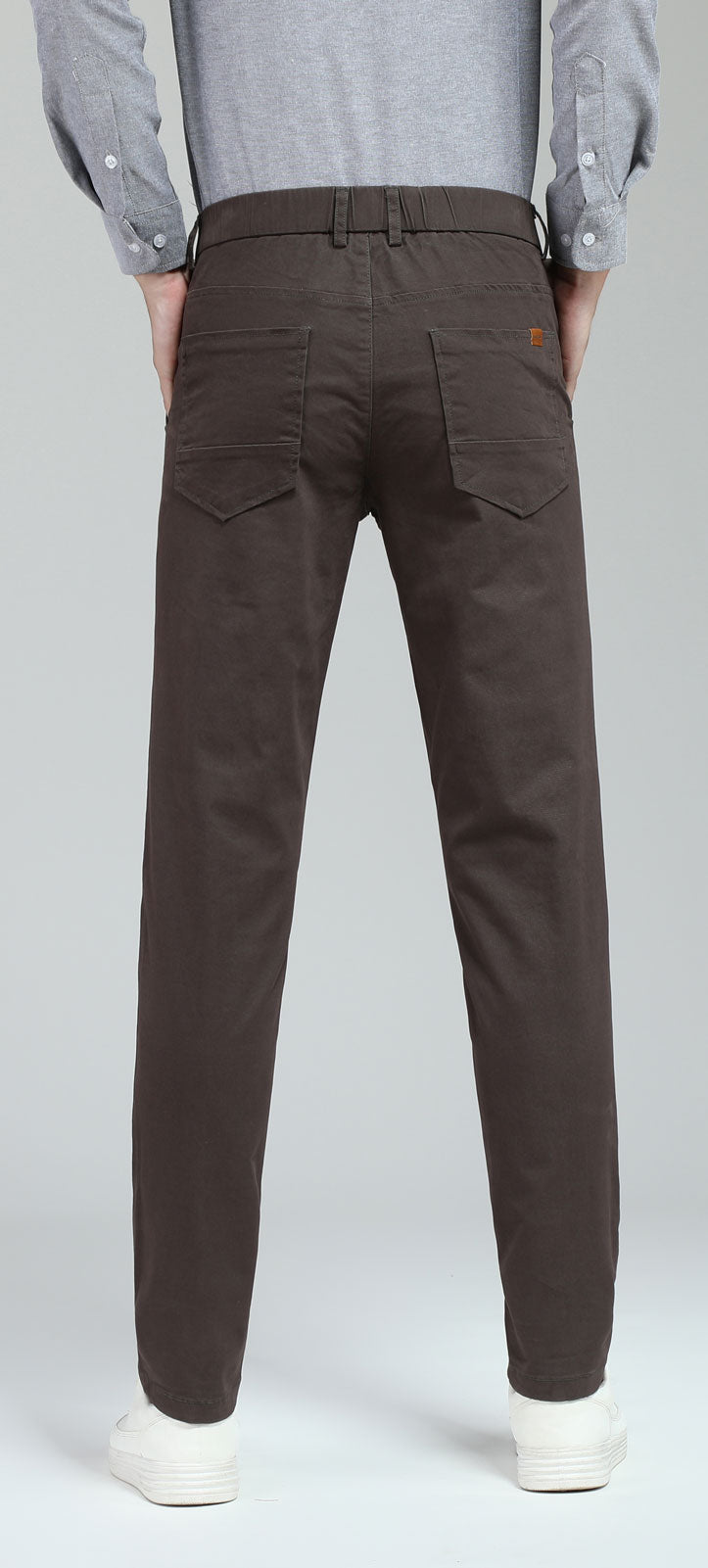 Plaid&Plain Men's Charcoal Skinny Chinos | Slacks Tapered Trousers Suit Pants