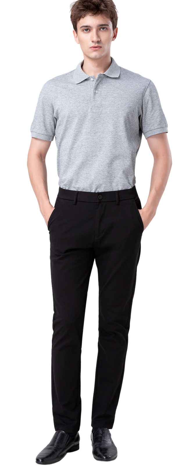 Plaid&Plain Black Men’s Slim - Fit Chinos| Men’s Tapered Chino Pants