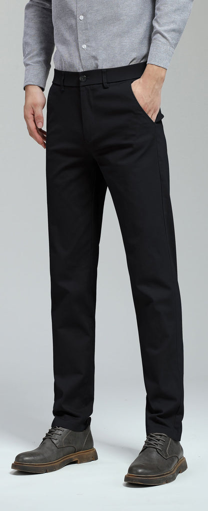 Plaid&Plain Men's Black Skinny Chinos | Slacks Tapered Trousers Suit Pants