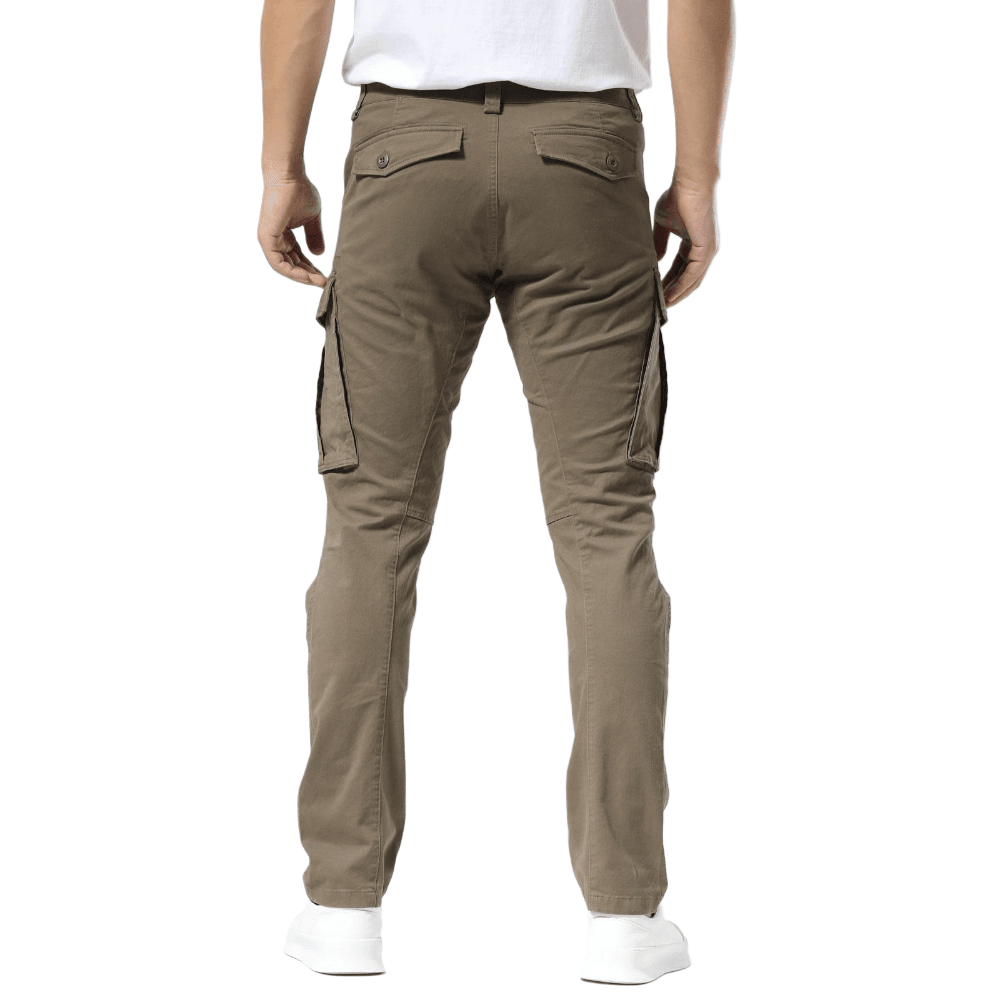Plaid&Plain Men's Burly Wood Slim Fit Cargo Pants | Tactical Utility with Articulated Knees | Outdoor Hiking & Workwear - Plaid&Plain-C804-Burly Wood-28X28