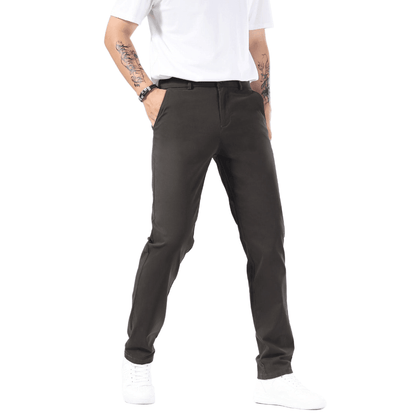 Plaid&Plain Charcoal Men’s Slim - Fit Chinos| Men’s Tapered Chino Pants - Plaid&Plain-8801-Charcoal-27X28