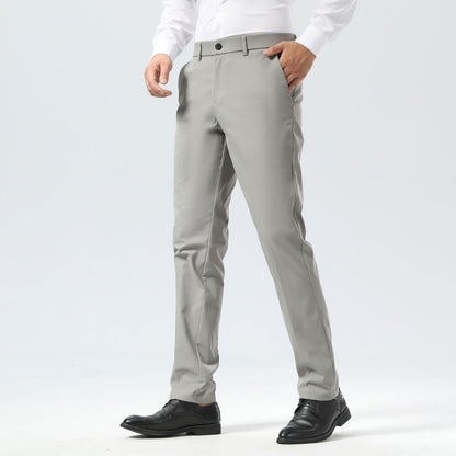 Plaid&Plain Iron Grey Men's Dress Pants | Slim Fit Stretch Comfy Dress Pants