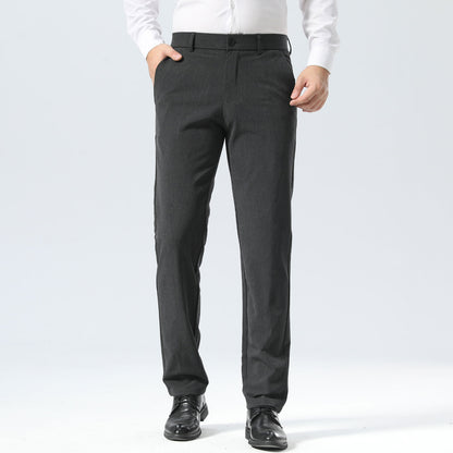 Plaid&Plain Dark Heather Grey Men’s Slim - Fit Dress Pants | Stretch Dress Pants