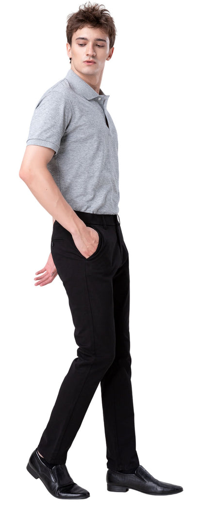 Plaid&Plain Black Men’s Slim - Fit Chinos| Men’s Tapered Chino Pants