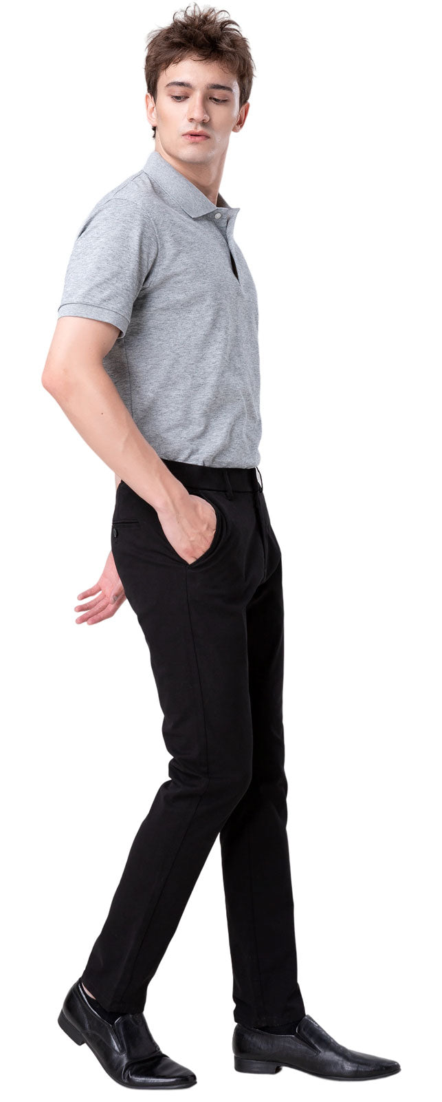 Plaid&Plain Black Men’s Slim - Fit Chinos| Men’s Tapered Chino Pants