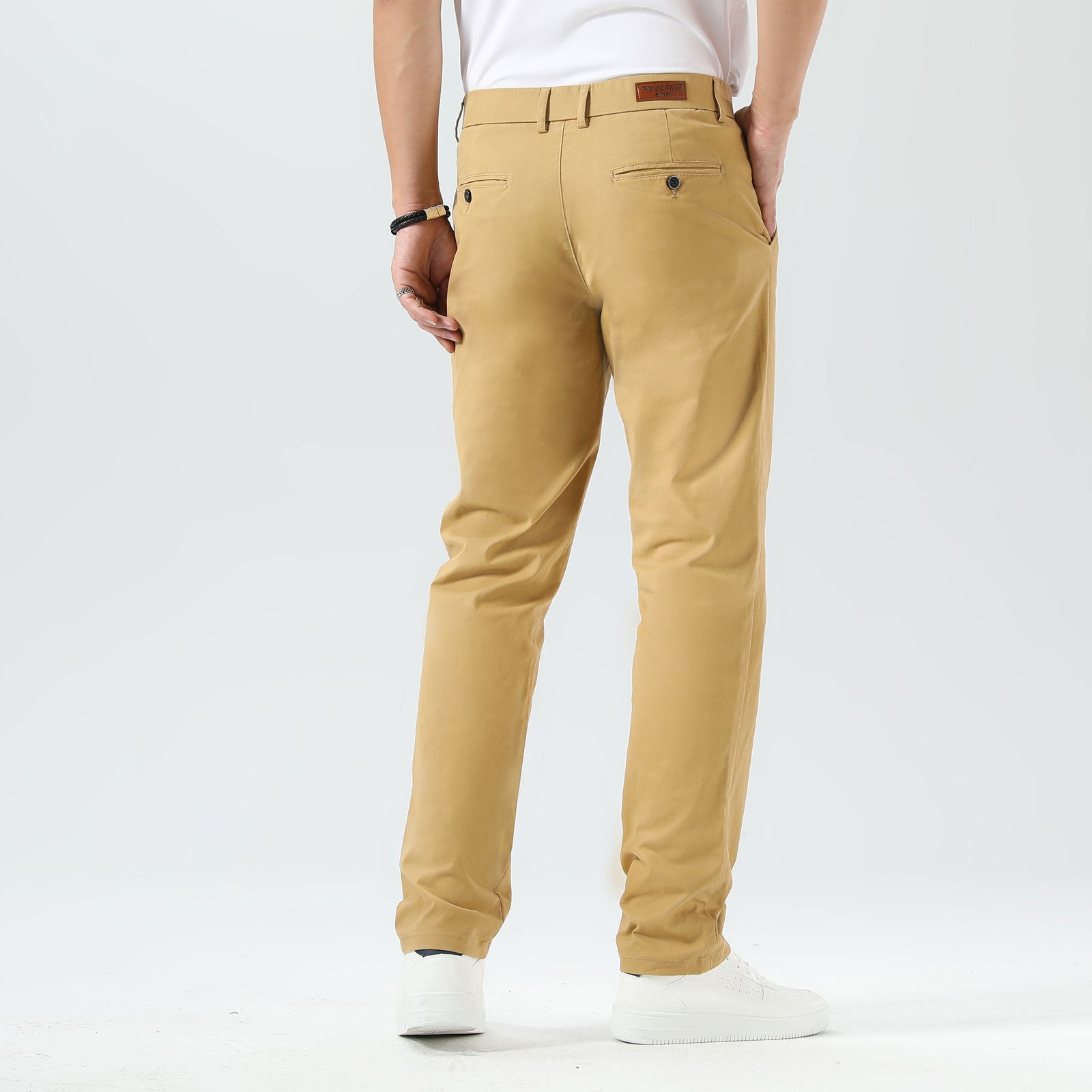 Plaid&Plain Khaki Men’s Slim Fit Chinos| Men’s Tapered Chino Pants