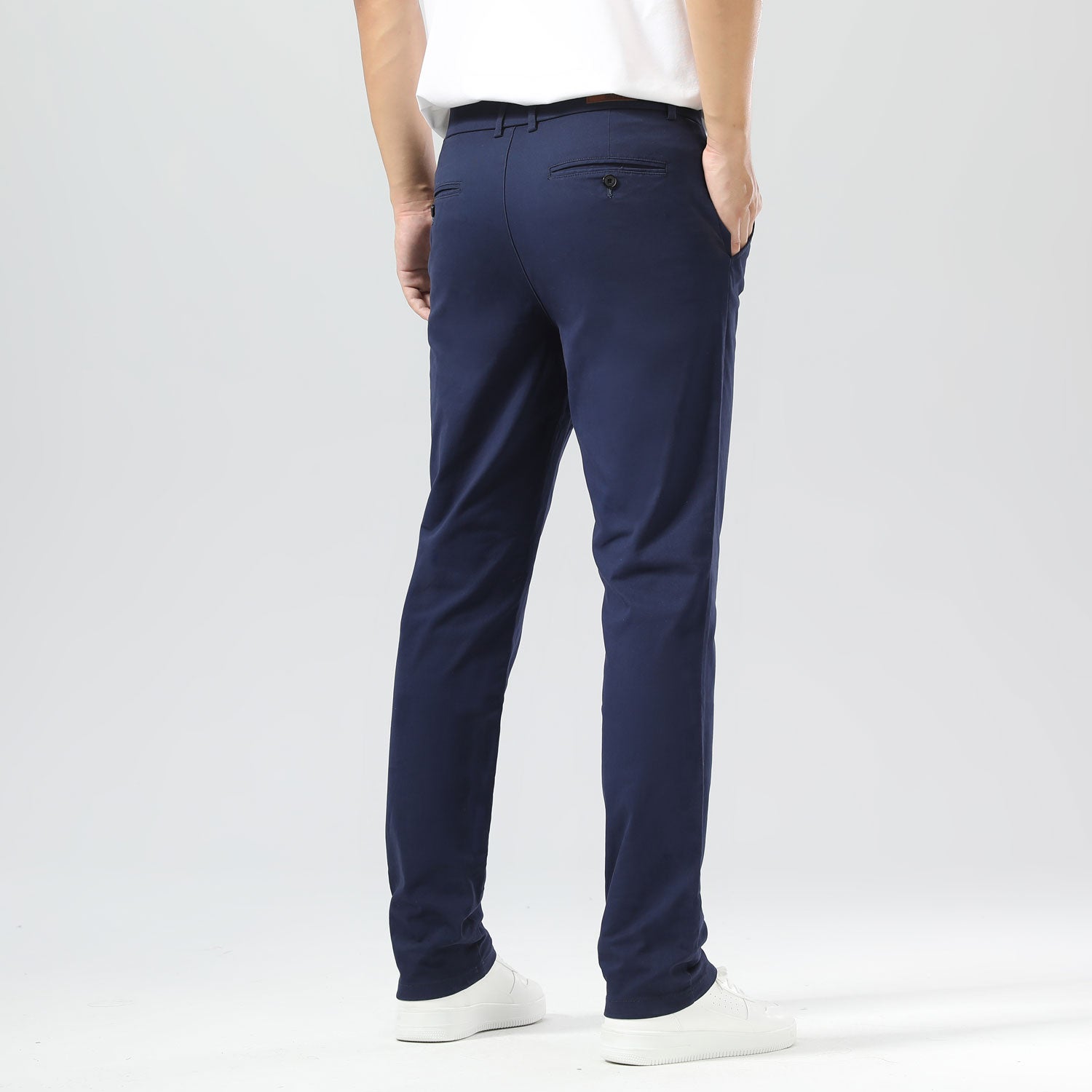 Plaid&Plain Navy Blue Men’s Slim - Fit Chinos| Men’s Tapered Chino Pants