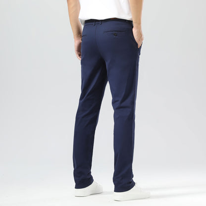 Plaid&Plain Navy Blue Men’s Slim - Fit Chinos| Men’s Tapered Chino Pants