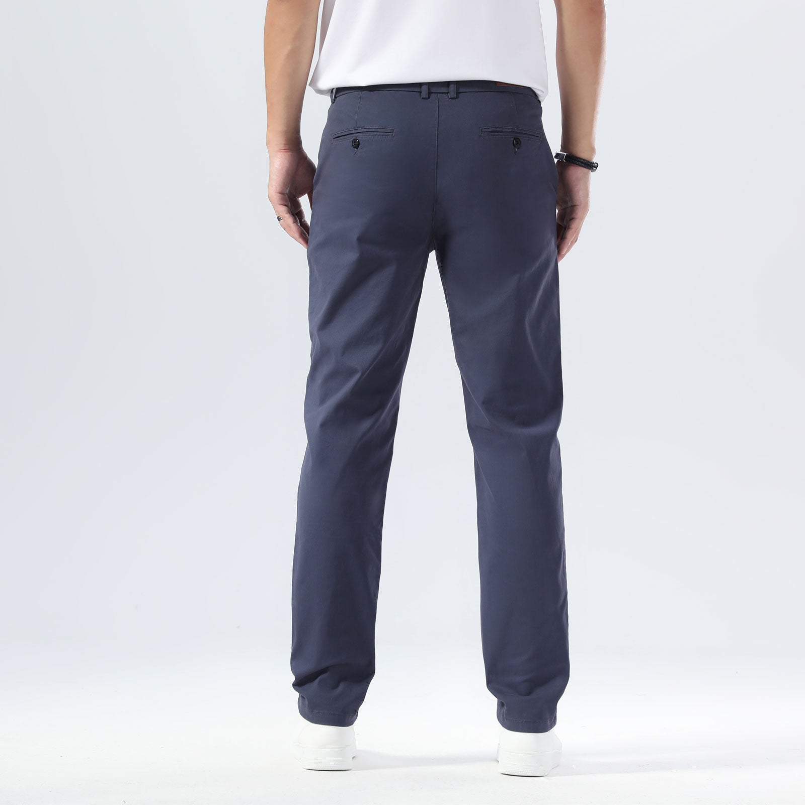 Plaid&Plain Pacific Blue Men’s Slim Fit Chinos | Men’s Tapered Chino Pants